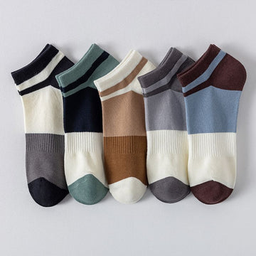 SoftStride Colorblock Ankle Socks – Pack of 5