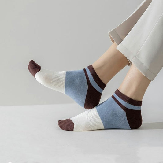SoftStride Colorblock Ankle Socks – Pack of 5