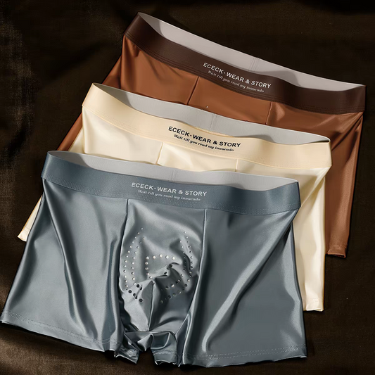 Men’s Premium Breathable Silk-Touch Boxer Briefs – Pack of 3