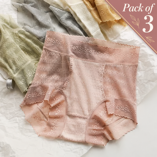 LaceBloom High-Waist Comfort Briefs – Pack of 3