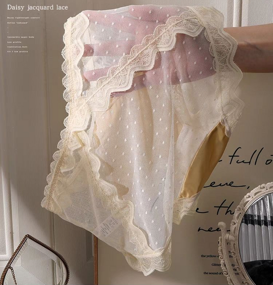 Velour Whisper Dotted Mesh Lace Panties – Pack of 3