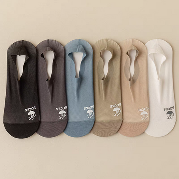 Cool Comfort Socks: Breathable Mesh, Non-Slip Grip - Pack of 5